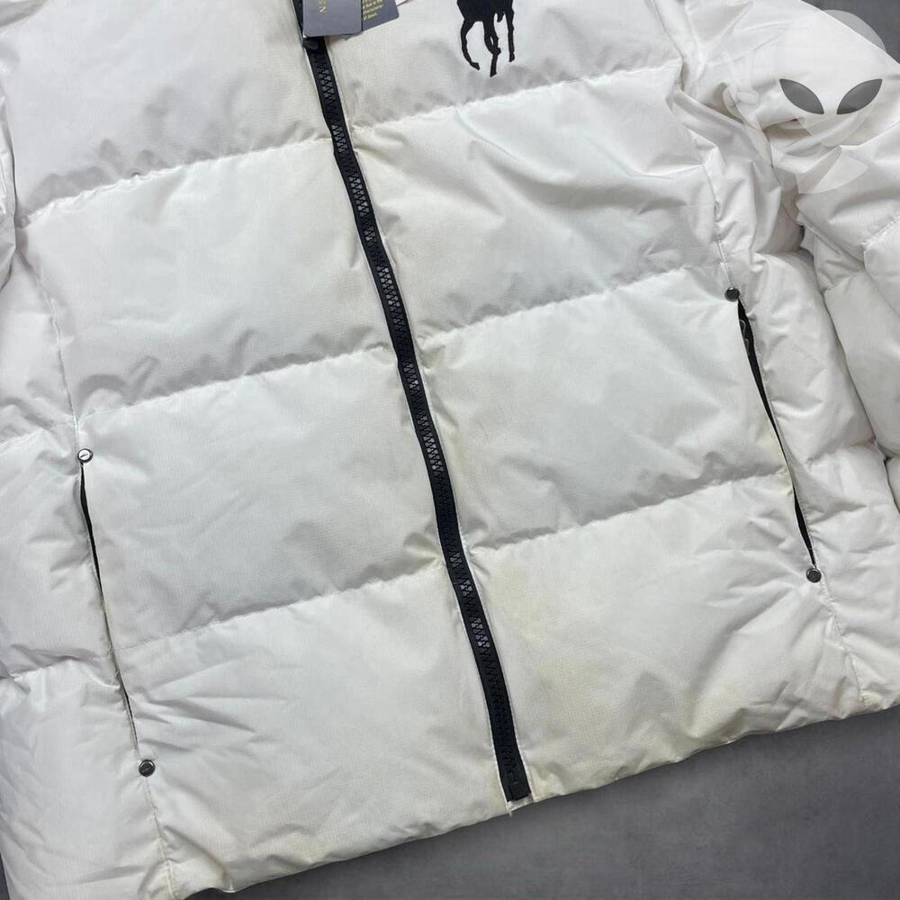 Polo Ralph Lauren XL White Black Duck Down Puffer Ski Jacket Big Pony NWT - Picture 3 of 8